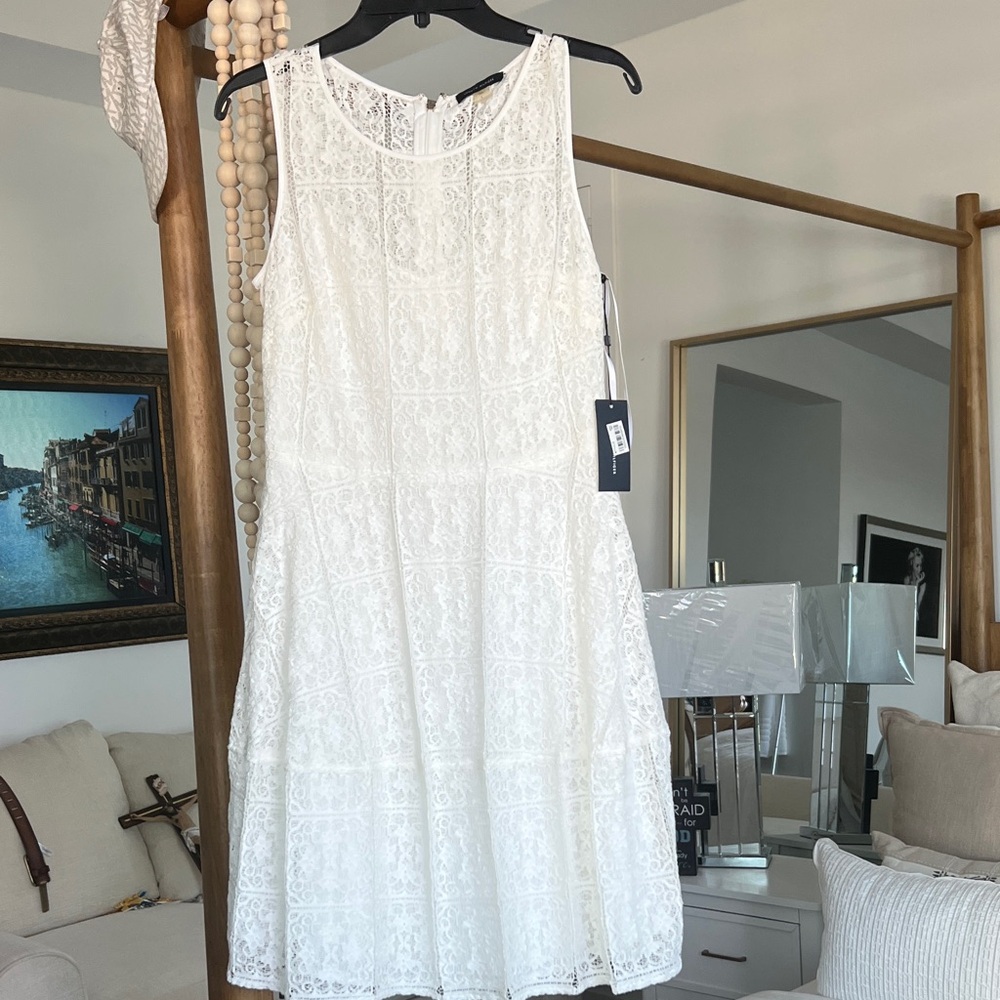 Tommy Hilfiger White Lace Midi Dress